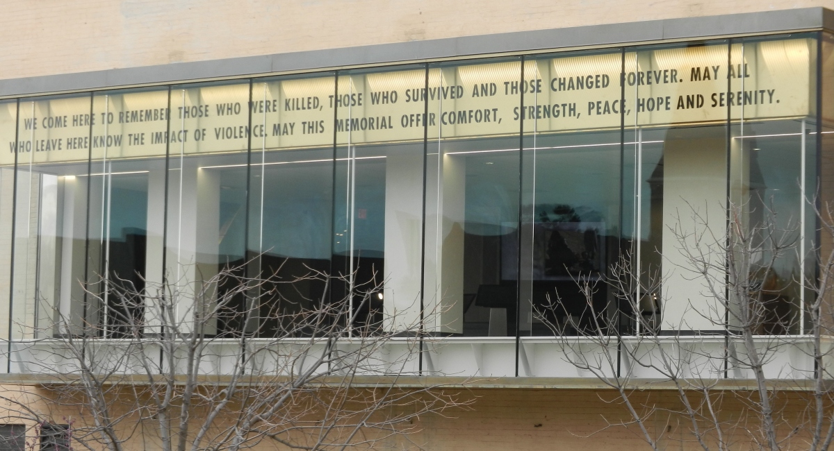 window at the Oklahoma City bombing museum