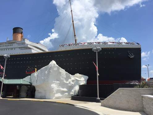 Titanic museum, replica of ship and iceberg